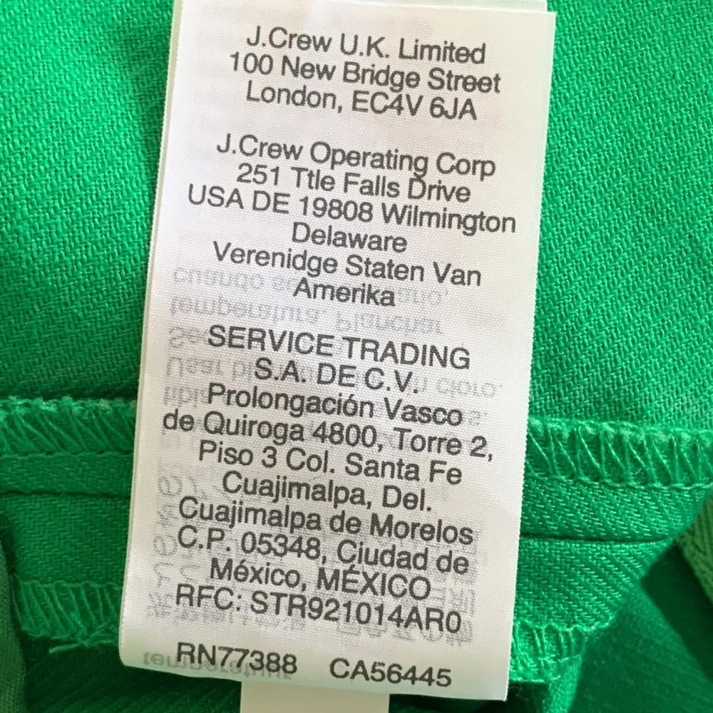 J. Crew Green Pencil Scalloped Hem Skirt